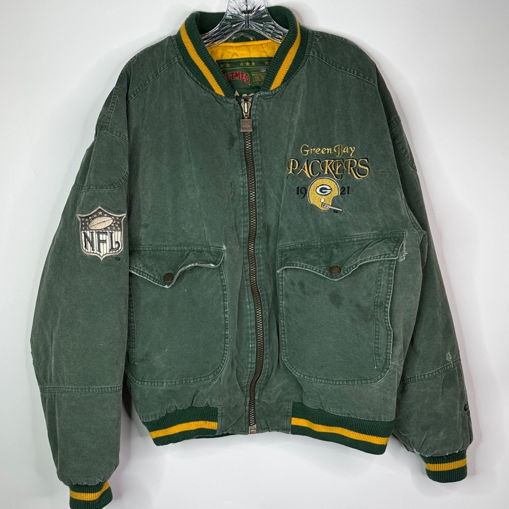 Vintage Nutmeg By Campri Green Bay Packers Full Zip Jacket Grunge Large